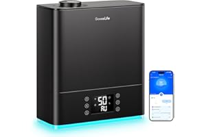 GoveeLife Smart Humidifiers for Bedroom Large Room, Top-Fill Cool Mist 6L WiFi Air Humidifier, Auto Mode, App & Voice Control, 60H Runtime, Rapid Humidification, RGB Nightlight Baby Plants, Black