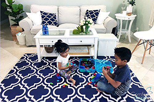 Premium Stylish Foam Floor Mat | Cushy-Soft & Thick | Waterproof, Easy-to-Clean, Hypoallergenic, Non-toxic, Reversible, Portable | Baby Play Mat, Yoga Mat, Exercise Mat - Large Double Trellis