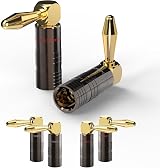 FosPower Right Angle Banana Plugs 6 Pairs 12 pcs 24K Gold Plated view 1