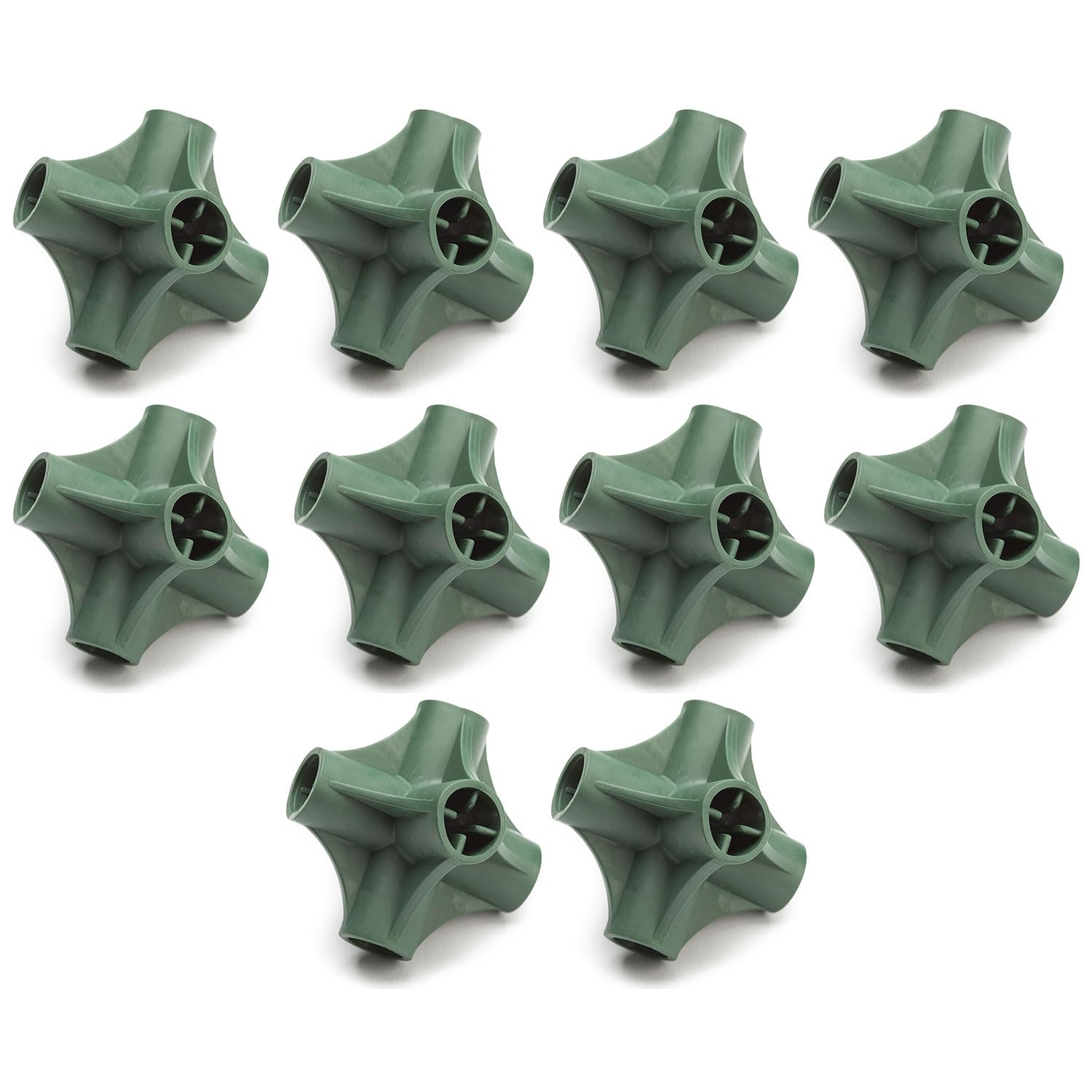 EarlyGrow Flexi 6 Connector Flexible Cane Ball for Building Protective Fruit Cages and Netting Frames, with Canes, Bamboo and Garden Stakes - Pack of 10