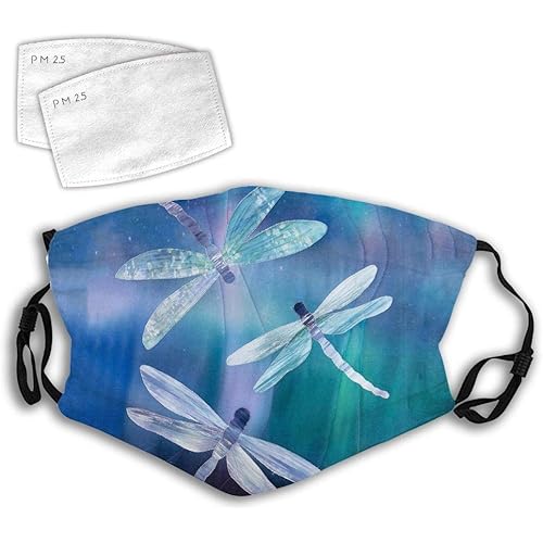 Butterfly Print Face Bandanas Dustproof Mask Cloth Covering Balaclava with Replacement Filters