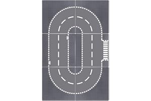 Lekebaby 6 Pack Road Base Plates, 10"x10" City Street Baseplates 100% Compatible with All Major Brands, 4 Curved/1 Straight/1 T-Junction