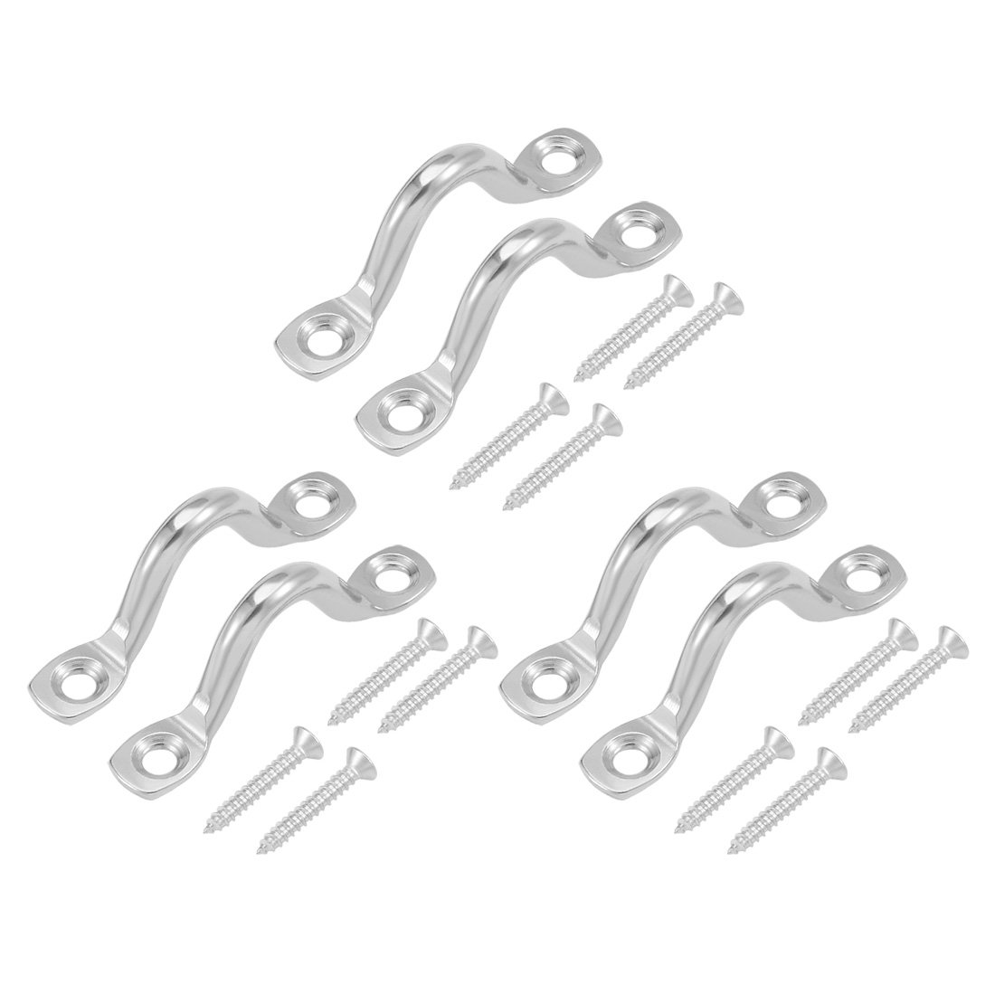 Sourcingmap 316 Stainless Steel 5mm Thick Humpback Shape Loop Tie Down Kayak Deck Loops 6pcs
