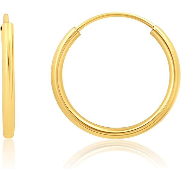 14k Yellow Gold Greek Key Hoop Earrings 17mm - Super Lite Hoop Style, Snap Closure, Signed, Gift Ready