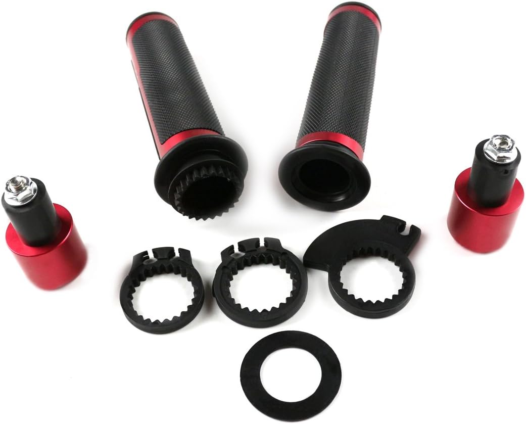 Motorcycle 7/8" CNC Handlebar Grips Hand Bar Caps With Throttle Tube For Honda CB400 VTEC CBR250/400