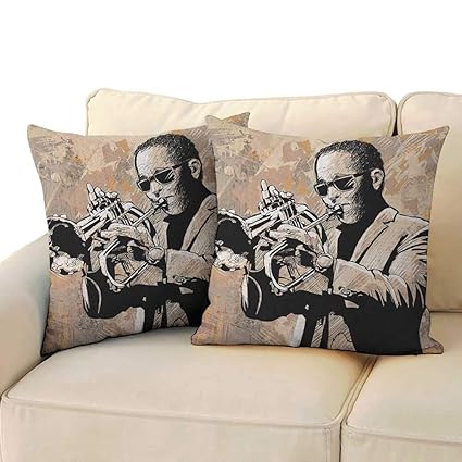 Amazon Com Renteriadecor Jazz Music Square Throw Pillow Covers