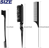 Qufiiry 3Pcs Slick Back Hair Brush Set Double-Sided Edge Brush Bristle Comb view 2