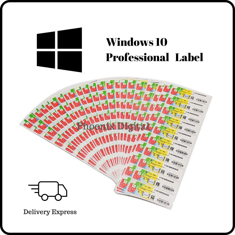 Windows 10 Pro Key 5x Pack Label Sticker Coa License