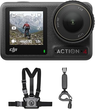 DJI Osmo Action 4 Motorcycle Mountain Bike 4K/120fps 155° FOV Chest Strap