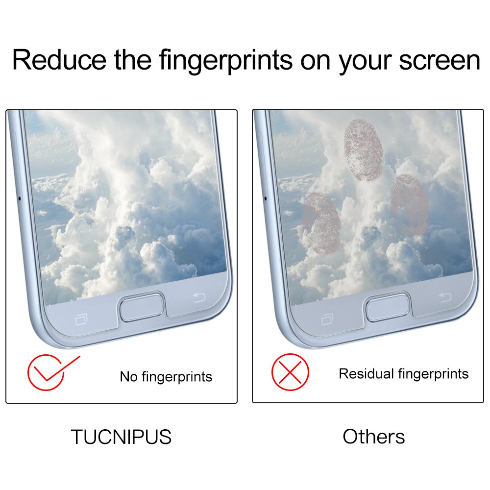 Panzerglas Schutzfolie für Samsung Galaxy A5 2017,[2 Stück] TUCNIPUS Galaxy A5 2017 Panzerglasfolie-3D Touch Kompatibel, 9H Härte, Anti-Öl, Kratzer,Blasen und Fingerabdruck Displayschutzfolie für Samsung Galaxy A5 2017