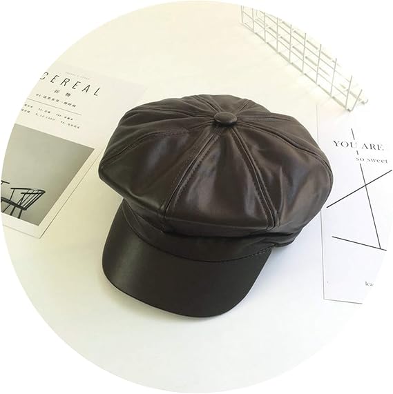 Amazon ファションキャップキャップレディース人気冬 カジュアル 革 八角形 キャップ レディース ウールキャップベレー帽 コーヒー キャップ 通販