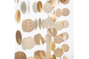 Cheerland Gold Party Decorations Circle Garlands Gold Birthday Decorations Banner Hanging Streamer Backdrop Decor for Bday Bridal Bachelorette EID Graduation NYE New Year Eve Party Supplies