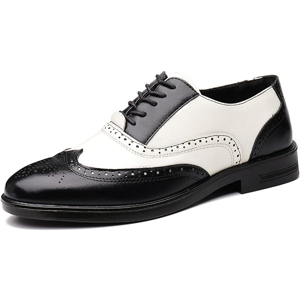 Amazon.com | GLBDU Men's Wingtip Patchwork Two Tone Brogue