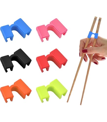 Aides Baguettes Réutilisables Lamkrtlp Lot De 6 - Pour Débutants Adultes - Noir - Apprentissage Facile Cuisine Asiatique