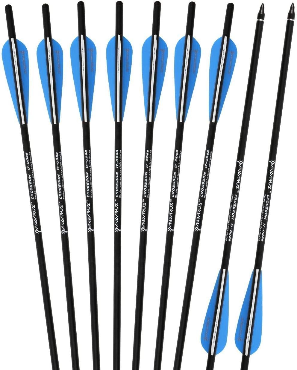 PANDARUS Archery Carbon Crossbow 17/20/22-Inch Arrows Bolt Crossbolt Fletched 4 Inch Vane with Field Point (Pack of12) (20) : Sports & Outdoors