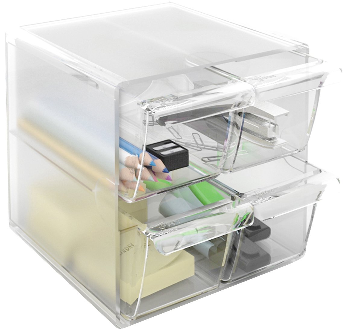 Archivo 2000 - Stackable Modular Organizer 4 Drawers, Ideal for Office, Home, School, Crafts. Archicubo 15 x 19 x 15 cm