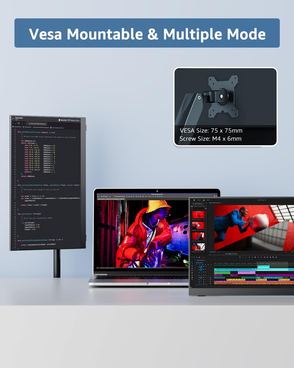 Yodoit Portable Monitor for Laptop, 15.6