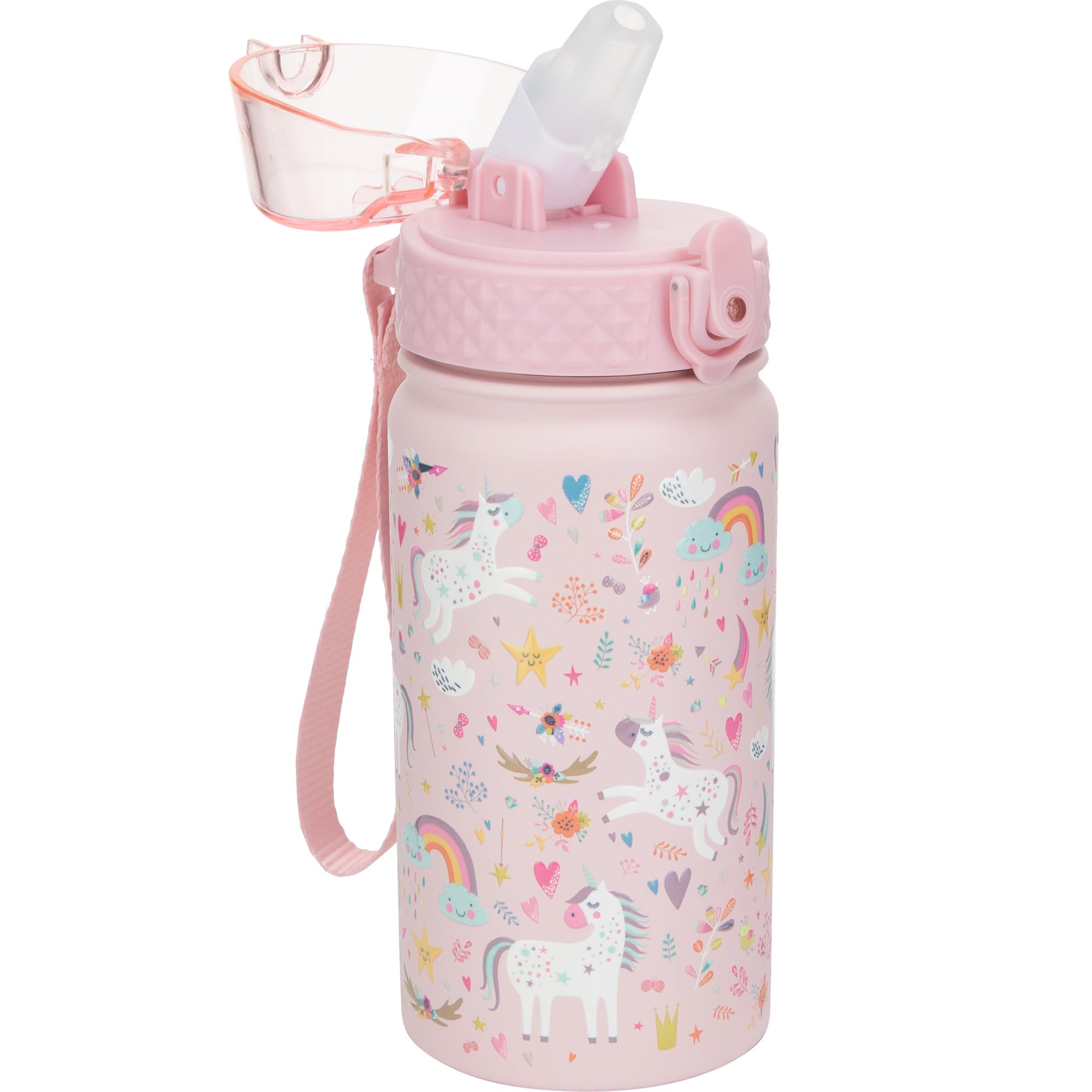 Photo 1 of GOPPUS 14oz Kids Water Bottle with Straw Lid Insulated Reusable Stainless Steel Water Bottles - Leak & Sweat Proof