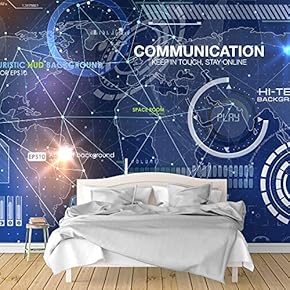 Wall Murals for Bedroom Secitific Mechanical Feeling Pictures Removable Wallpaper Peel and Stick Wall Stickers - 66x96 inches
