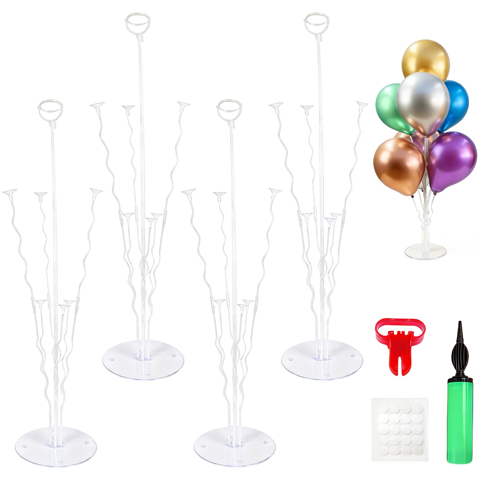 4PCS Table Balloon Stand Kit, Balloon Holders for Table, Desktop Decoration for Party, Wedding, Birthday, Graduation, Christmas, Anniversary