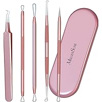 MelodySusie Blackhead Remover Pimple Popper Tool Kit Professional Blackhead Extractor Tool for Nose Face, Stainless Comedone 