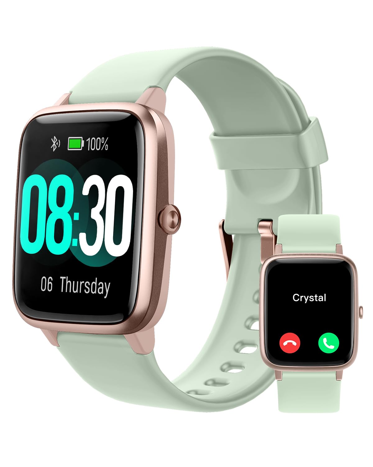 Photo 1 of GRV Smart Watch for iOS and Android Phones (Answer/Make Calls), Watches for Men Women IP68 Waterproof Smartwatch Fitness Tracker Watch with Heart Rate/Sleep Monitor Steps Calories Counter (Aqua-Gold)