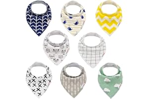 ALVABABY Bandana Drool Bibs For Drooling Teething Feeding 100% Cotton For Boys and Girls Newborn Infant Toddler Baby
