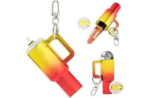 CHINOVI Mini Cup Keychain, Tumbler Cup Lip Balm Holder Keychain for Women Stanley Cup Accessories Cute Charms for Handbags Backpack
