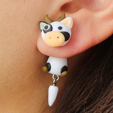 Boaccy Cow Earrings Drop Cute Animal 