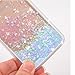 Wuloo Mo-S7Edge-Love-Blu Samsung Galaxy S7 Edge Hard Case Fashion Creative Design Flowing Liquid Floating Luxury Bling Glitter Sparkle Love Heart Hard Case for Girls Children, Blue