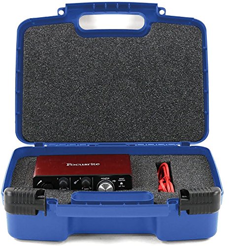 Sturdy Audio Interface Carrying Case - Carries Focusrite Scarlett Solo (2nd Gen) USB Audio Interface with Pro Tools and Accessories- Blue