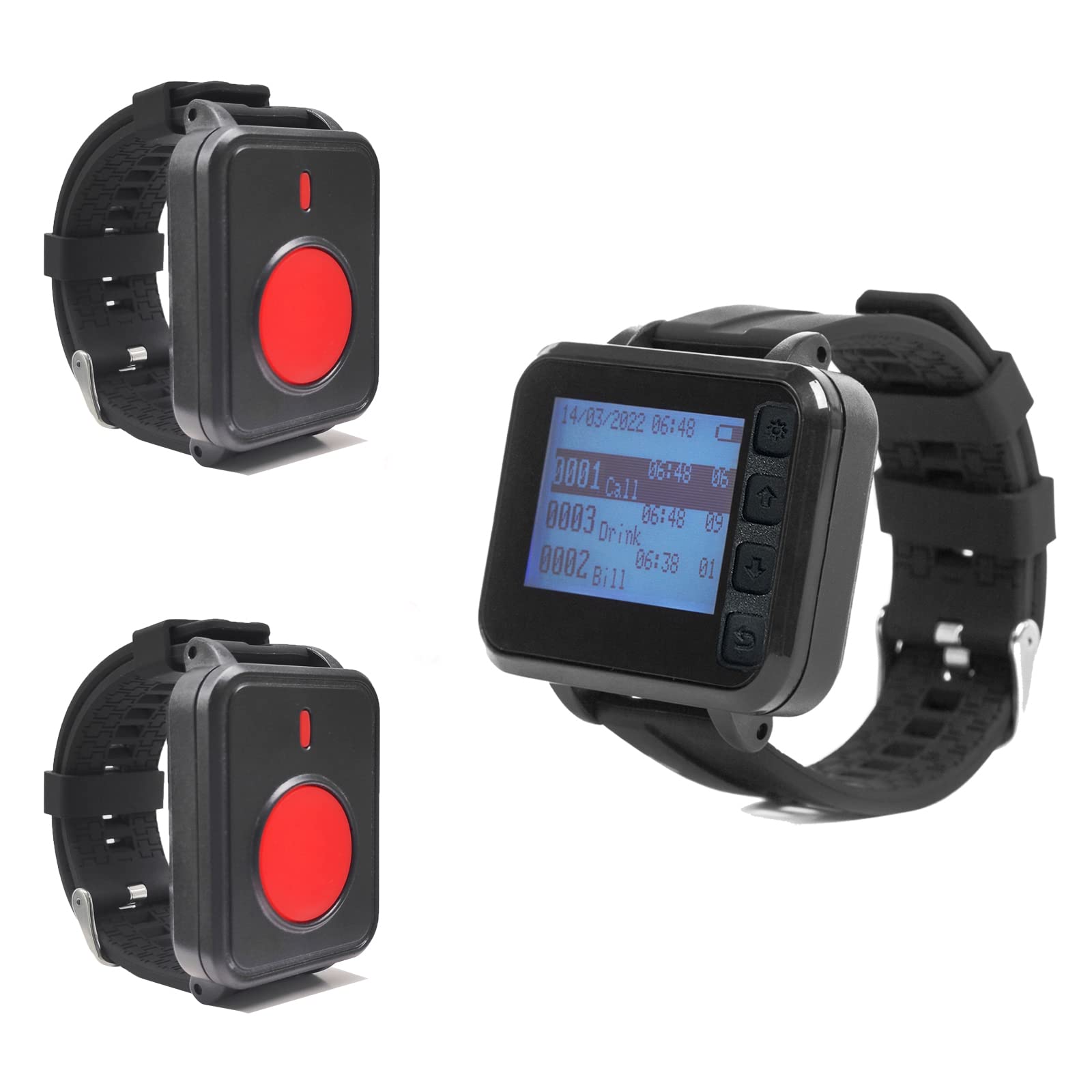 CYSSJF Personal Alarm for Elderly Wrist Wireless Caregiver Pager Elderly Alarm Call Button Call Bell For Elderly Patient Nurse with 1PC Wrist Pager + 2PCS Wrist Call Buttons