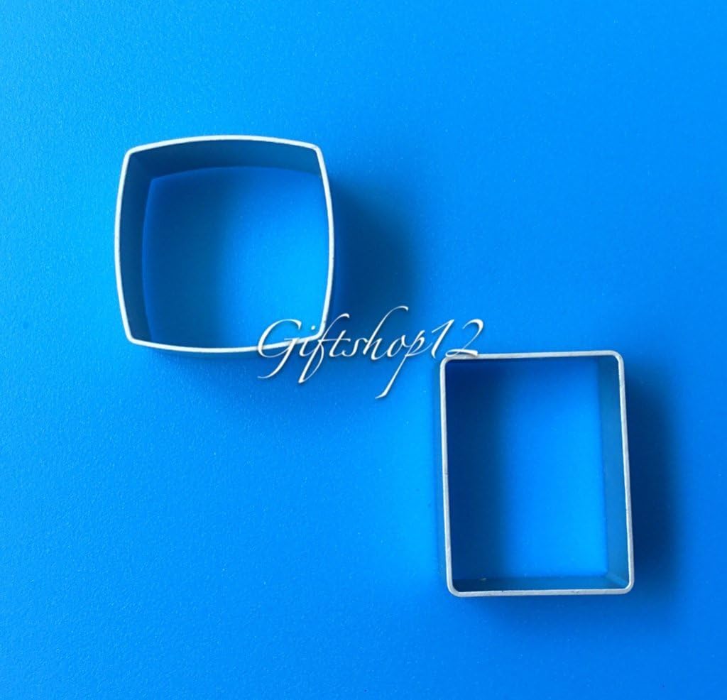 Aluminum Square Rectangular Shaped Cookie Cutters Molds Pineapple Cake Molds 12 Pieces