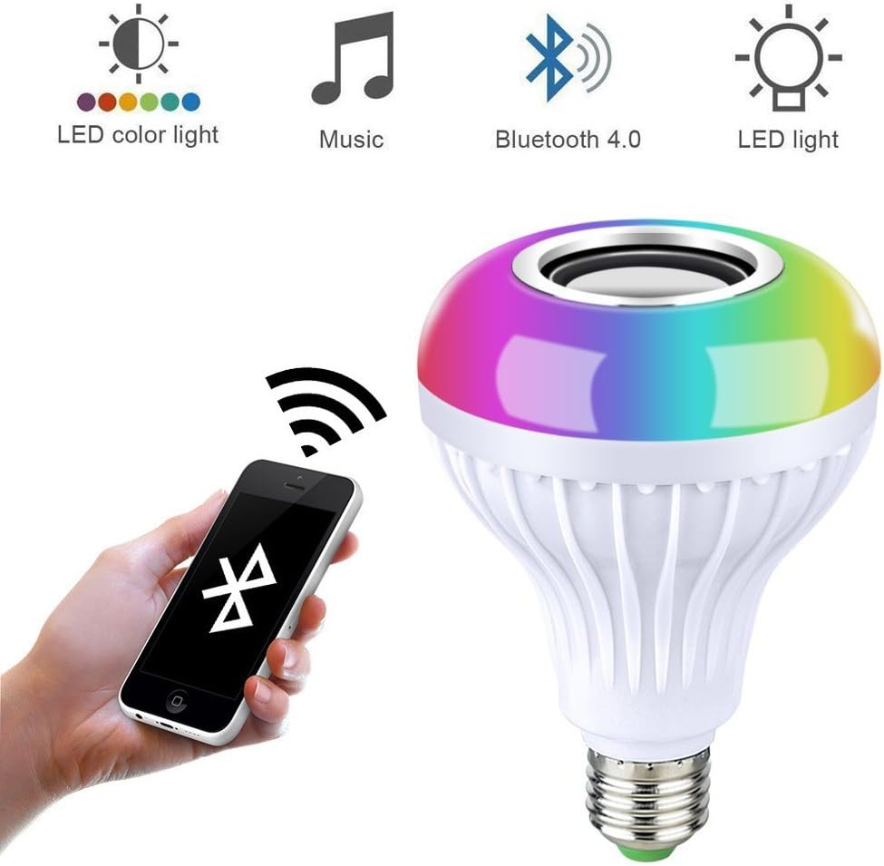 ALHXF LED Music Light Bulb,Led Light Bulb with Bluetooth Speaker RGB Changing Color Lamp Built-in Audio Speaker with Remote Control for Home, Bedroom, Living Room, Party Decoration …
