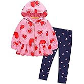 HILEELANG Toddler Girl Fall Outfits Clothing Pants Set Sweatshirt Cotton Strench Leggings Playwear Sets 2pc