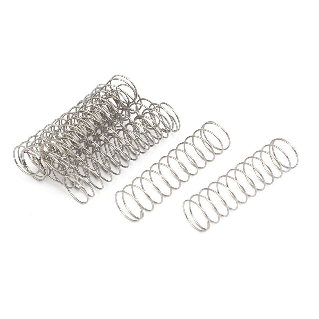 sourcingmap 0.6mmx12mmx45mm 304 Stainless Steel Compression Springs Silver Tone 10pcs