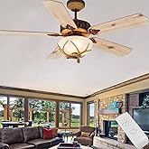 ykolupty 52inch Antler Chandeliers Ceiling Fan with Lights Remote Control, Rustic Ceiling Fan for Indoor Outdoor Ceiling Fan,