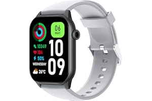 ZZR SEVEN Fitness Tracker, Smart Watch, Blood Pressure Monitor Watch, 2" HD Color Touchscreen with Heart Rate Monitor, Sleep Tracker IP68 Waterproof, GPS, Activity Tracker for Women Men (Grey)