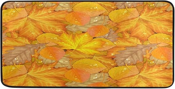 Amazon.de: Fußmatte für Küche, Herbst, Orange, Ahornblätter, 99 x 50 cm