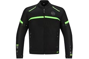 ILM Motorcycle Riding Jacket with Mesh CE Armor and Detachable Thermal Liner Dual Sport All Season for Men Model JAM1(Green, XX-Large)
