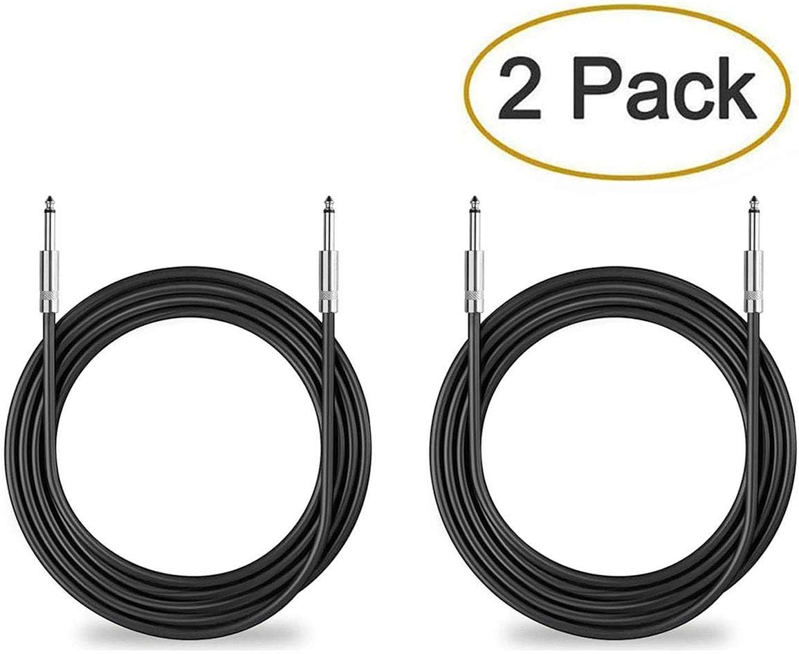 Dekomusic 2Pack 6 ft 1/4" to 1/4" Speaker Cables, True 12AWG Patch Cords, 1/4 Male Inch DJ/PA Audio Speaker Cable 12 Gauge Wire.: Electronics
