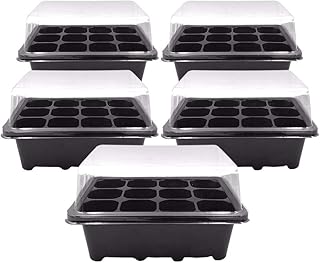 12 Cells Hole Pots Plant Seed Box Pflanzkübel Blumenkübel Blumentopf, Pflanzenkasten hoch, Winterfest Pflanzer Pflanzenbox Pflanzbeutel Pflanzen Box Grow Bag Pflanzen Tasche (2pcs)