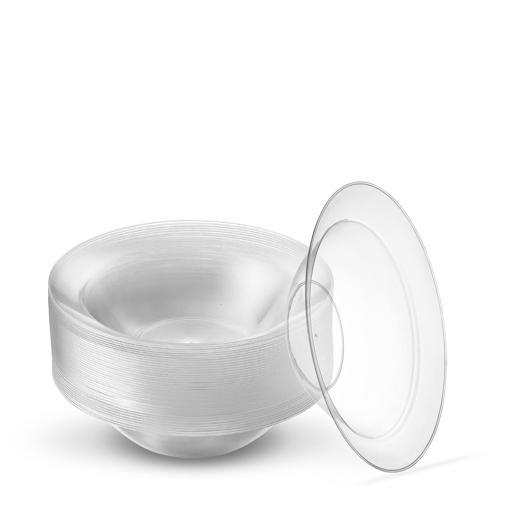 Photo 1 of [5 oz 40 Pack] 5 Ounce Premium Heavy Weight Crystal Clear Classy Disposable hard Plastic Ice Cream Dessert and Snack Bowls
