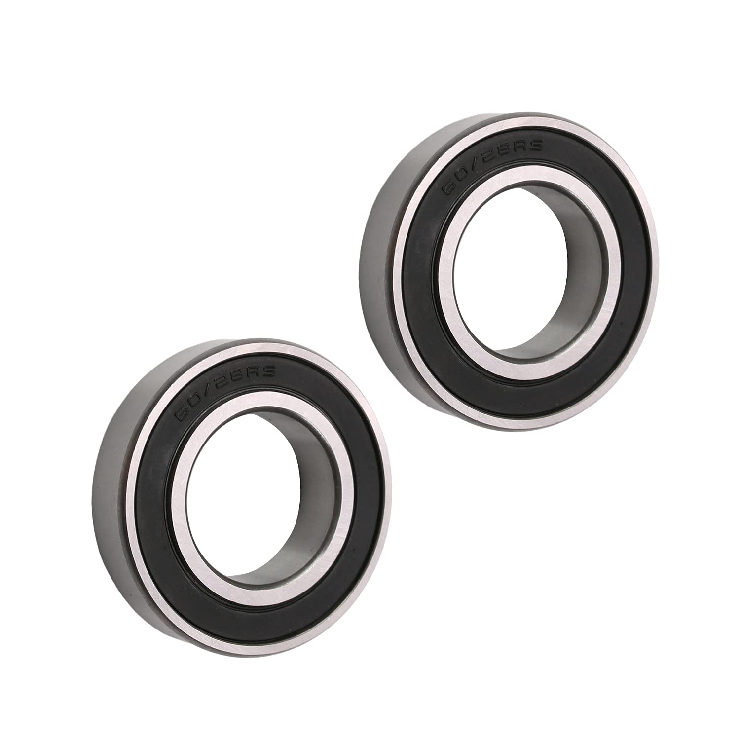 Othmro 2pcs 60/28-2RS Deep Groove Ball Bearing, 28mm x 52mm x 12mm Double Shielded Bearings, High Carbon Steel Bearing