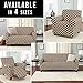 Home Fashion Designs Printed Twill Sofa Slipcover. One Piece Stretch Couch Cover. Strapless Sofa Cover for Living Room. Brenna Collection Slipcover. (Sofa, Chocolate)