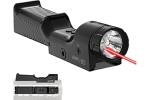 QR-LASER MLOK Red/Green/Blue Laser Sight with 1000 Lumens Flashlight, Compatible with MLok and Picatinny Rail, Aluminum Tactical Rifle Beam and Laser with Strobe Function, USB Rechargeable Battery