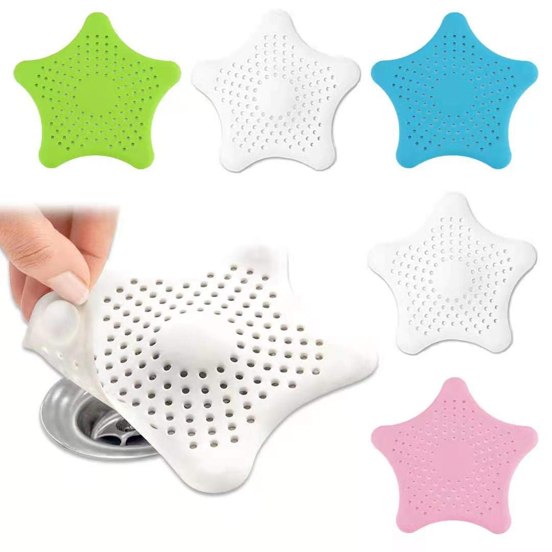 Best Li 6 Pack Silicone Drain Strainer, Drain Protector with Strong Suction Cups, Blue, Green, Pink, Modern, Molded/Cast
