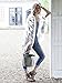 NFASHIONSO Women's Fashion Geometry Print Cover ups Tunic Kimono Cardigan Shawl White