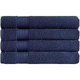 Ozdilek 4-Piece 16x30 Hand Towels 575 GSM – 100% Turkish Cotton, Luxury Soft, Quick Dry & Absorbent, Fade-Resistant, Comfortable Cotton Towel (Navy Blue)