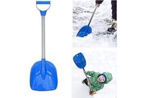 Kids Snow Shovel Detachable Stainless Steel Toddler Snow Shovel with Plastic Scoop & D-Grip Handle Winter Digging Shovel Gift
